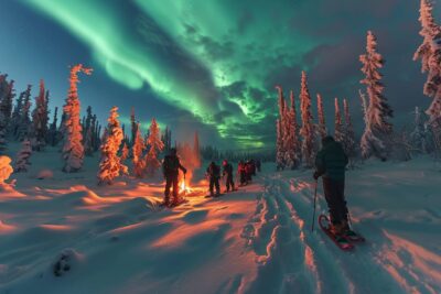 Randonnées en raquettes : vivez l'expérience magique des aurores boréales en Europe